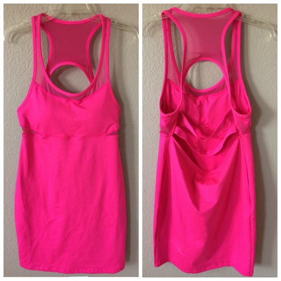 Fabletics Dresses & Skirts - Fabletics Fuchsia workout dress mesh cut out strap
